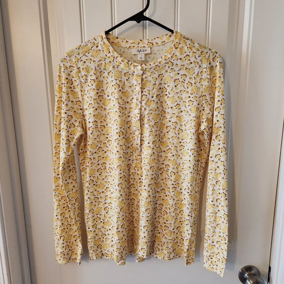Yellow Rose Long Sleeve Button Down Blouse - Picture 3 of 6